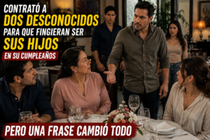 Contrató a dos desconocidos para que fingieran ser sus hijos en su cumpleaños, pero una frase cambió todo